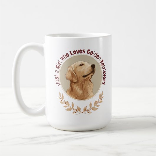 Just a Girl Who Loves Golden Retrievers  コーヒーマグカップ (左)