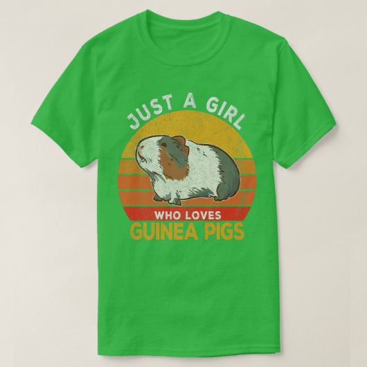 Just A Girl Who Loves Guinea Pigs Lover Wheek Retr Tシャツ (デザイン正面)