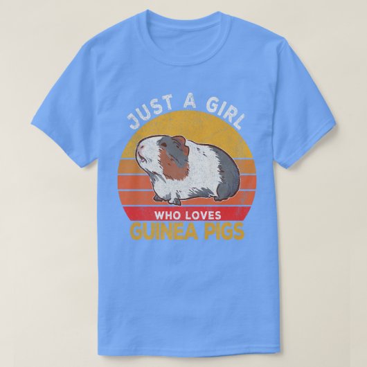 Just A Girl Who Loves Guinea Pigs Lover Wheek Retr Tシャツ (デザイン正面)