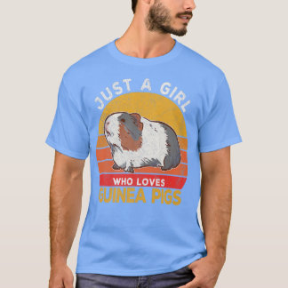 Just A Girl Who Loves Guinea Pigs Lover Wheek Retr Tシャツ