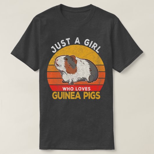 Just A Girl Who Loves Guinea Pigs Lover Wheek Retr Tシャツ (デザイン正面)