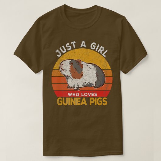 Just A Girl Who Loves Guinea Pigs Lover Wheek Retr Tシャツ (デザイン正面)