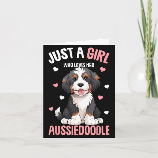 Just A Girl Who Loves Her Aussiedoodle Aussie Dood カード (正面)