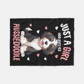 Just A Girl Who Loves Her Aussiedoodle Aussie Dood フリースブランケット (正面(横))