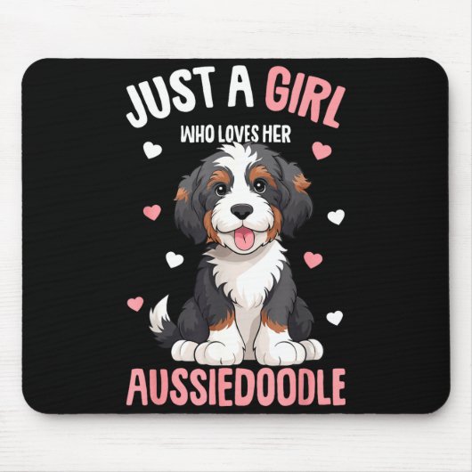Just A Girl Who Loves Her Aussiedoodle Aussie Dood マウスパッド (正面)