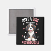Just A Girl Who Loves Her Aussiedoodle Aussie Dood マグネット (正面/裏面)