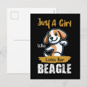 Just a girl who loves her beagle typography tshirt シーズンポストカード (正面/裏面)