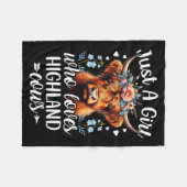 Just A Girl Who Loves Highland Cows Scottish Highl フリースブランケット (正面(横))