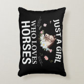 Just A Girl Who Loves Horses Floral    アクセントクッション (正面(垂直))
