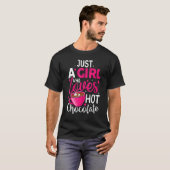 Just A Girl Who Loves Hot Chocolate Funny Coffee L Tシャツ (正面フル)