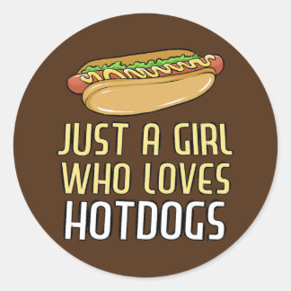 Just a Girl Who Loves Hot Dogs Funny Hotdog ラウンドシール