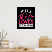 Just a Girl Who Loves Ice Skating Figure Skate ポスター (キッチン)