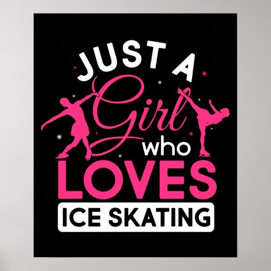 Just a Girl Who Loves Ice Skating Figure Skate ポスター (正面)