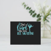Just a Girl who Loves Ice Skating Schlittschuh ポストカード (スタンド正面)