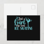 Just a Girl who Loves Ice Skating Schlittschuh ポストカード (正面/裏面)