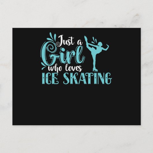 Just a Girl who Loves Ice Skating Schlittschuh ポストカード (正面)