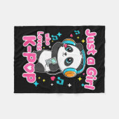 Just A Girl Who Loves K-p Cute Panda  フリースブランケット (正面(横))