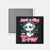 Just A Girl Who Loves K-p Cute Panda  マグネット (正面/裏面)