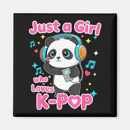 Just A Girl Who Loves K-p Cute Panda  マグネット (正面)