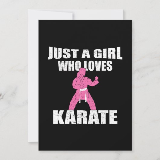Just A Girl Who Loves Karate Gift Idea 招待状 (正面)
