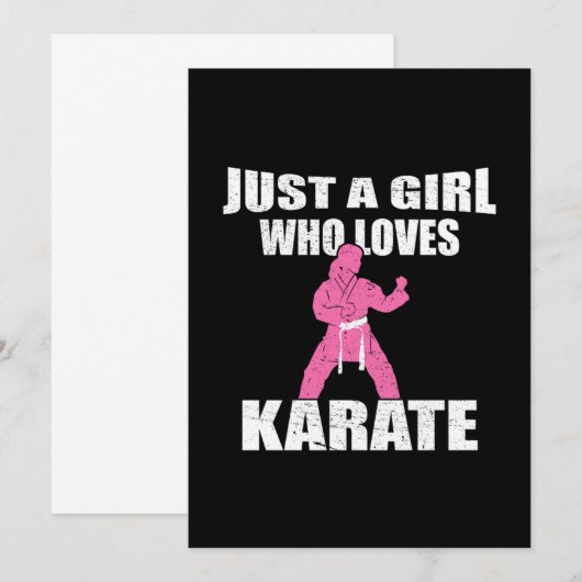 Just A Girl Who Loves Karate Gift Idea 招待状 (正面/裏面)