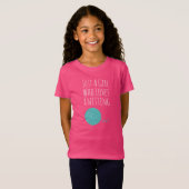 Just A Girl Who Loves Knitting Pink Knitter Tシャツ (正面フル)