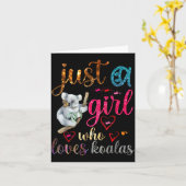 Just A Girl Who Loves Koala Bear Dad Mom Boy Koala カード (黄色い花)