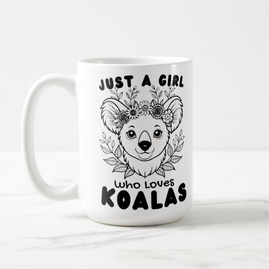 Just a Girl who Loves Koalas コーヒーマグカップ (左)