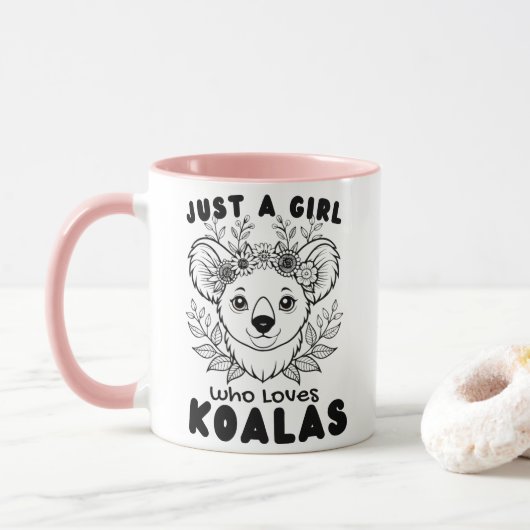 Just a Girl who Loves Koalas マグカップ (ドーナツ)