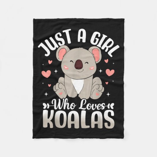 Just A Girl Who Loves Koalas Cute Funny Koala Gift フリースブランケット (正面)