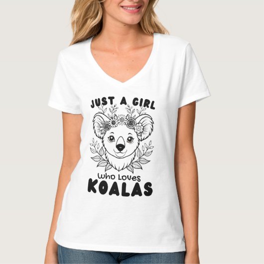 Just a Girl who Loves Koalas Tシャツ (正面)