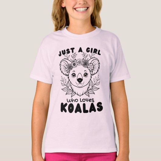 Just a Girl who Loves Koalas Tシャツ (正面)