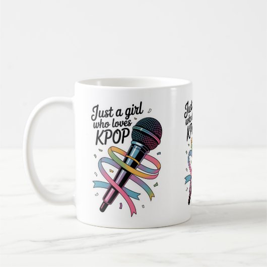 Just a girl who loves Kpop コーヒーマグカップ (左)