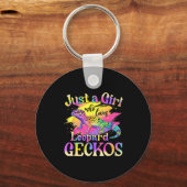 Just A Girl Who Loves Leopard Geckos  キーホルダー (正面)