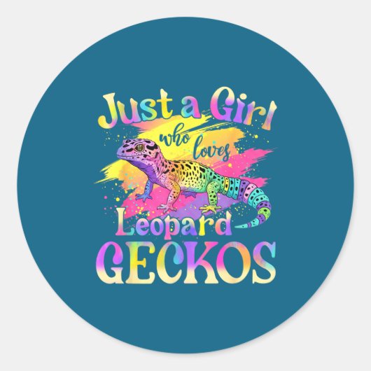 Just A Girl Who Loves Leopard Geckos  ラウンドシール (正面)
