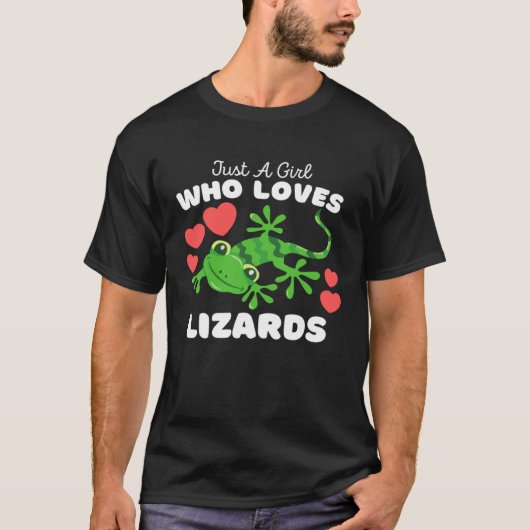 Just A Girl Who Loves Lizards  Cute Girls Lizard Tシャツ (正面)