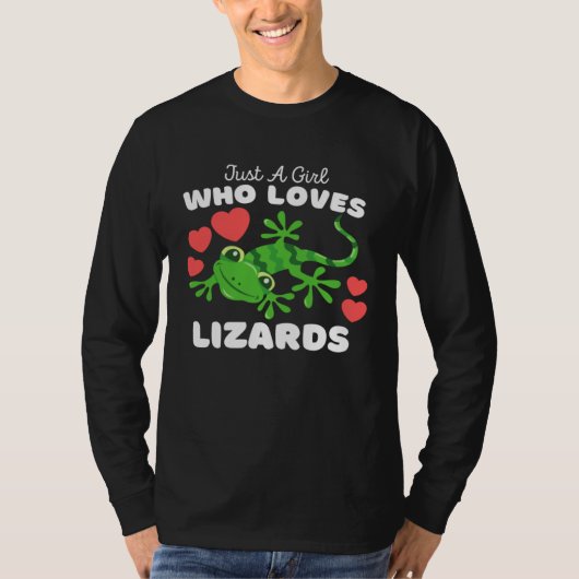 Just A Girl Who Loves Lizards  Cute Girls Lizard Tシャツ (正面)