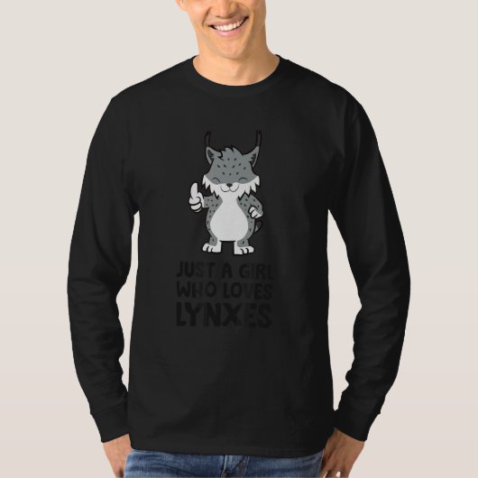 Just a Girl Who Loves Lynxes Cute Lynx Cat Tシャツ (正面)