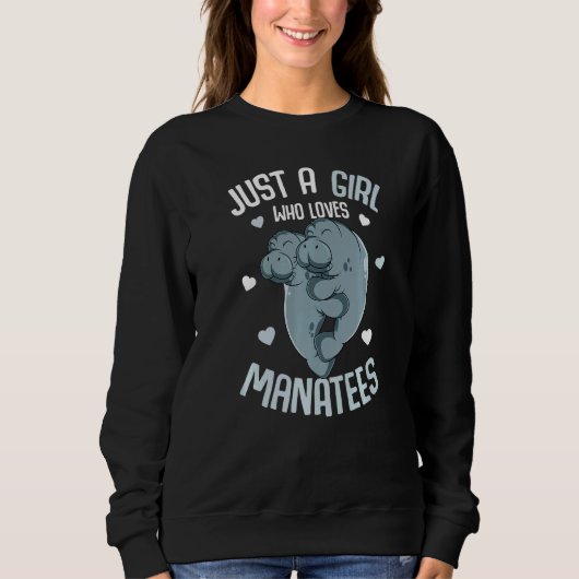 Just a Girl who loves Manatees Sea Cow Manatee Kid スウェットシャツ (正面)