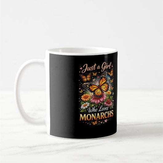 Just a Girl Who Loves Monarchs コーヒーマグカップ (左)