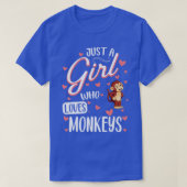 Just a Girl Who Loves Monkeys  Funny Monkey Lover  Tシャツ (デザイン正面)