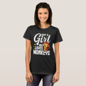 Just A Girl Who Loves Monkeys  Monkey  Banana Tシャツ (正面フル)