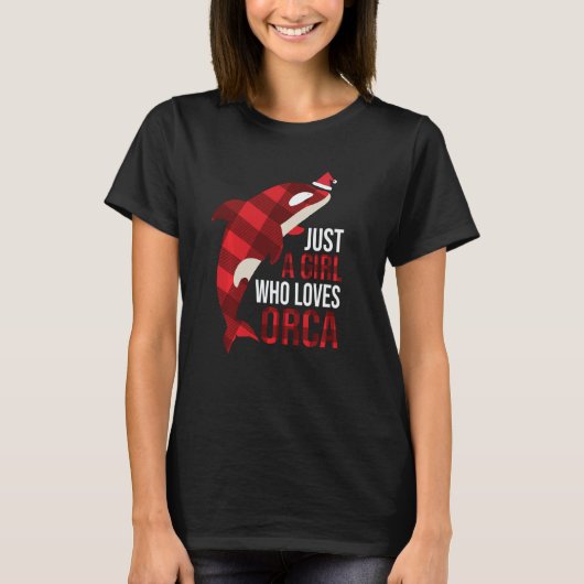 Just A Girl Who Loves Orcas Killer Whales Christma Tシャツ (正面)