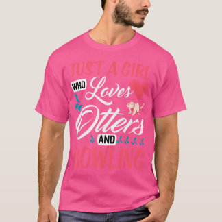 Just A Girl Who Loves Otters And Bowling Funny Bow Tシャツ