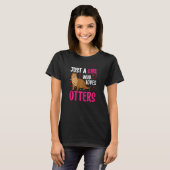 just a girl who loves otters   otter costume sea o tシャツ (正面フル)