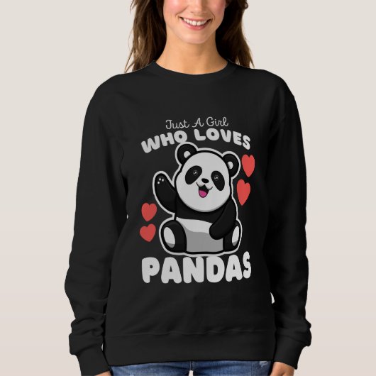 Just A Girl Who Loves Pandas Cute Panda Bear Kids スウェットシャツ (正面)