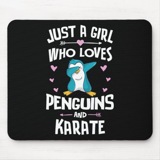 Just A Girl Who Loves Penguins And Karate Gift Wom マウスパッド (正面)