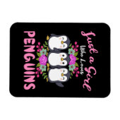 Just A Girl Who Loves Penguins Gift Women Penguin マグネット (横)