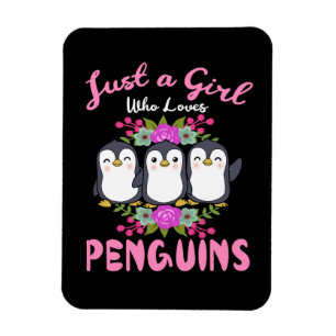 Just A Girl Who Loves Penguins Gift Women Penguin マグネット