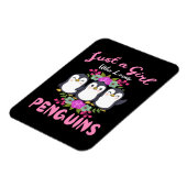Just A Girl Who Loves Penguins Gift Women Penguin マグネット (左側)